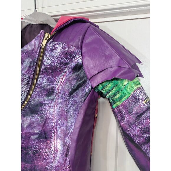 Disney the Descendants Faux Leather Jacket kid's size medium purple costume - Picture 2 of 6